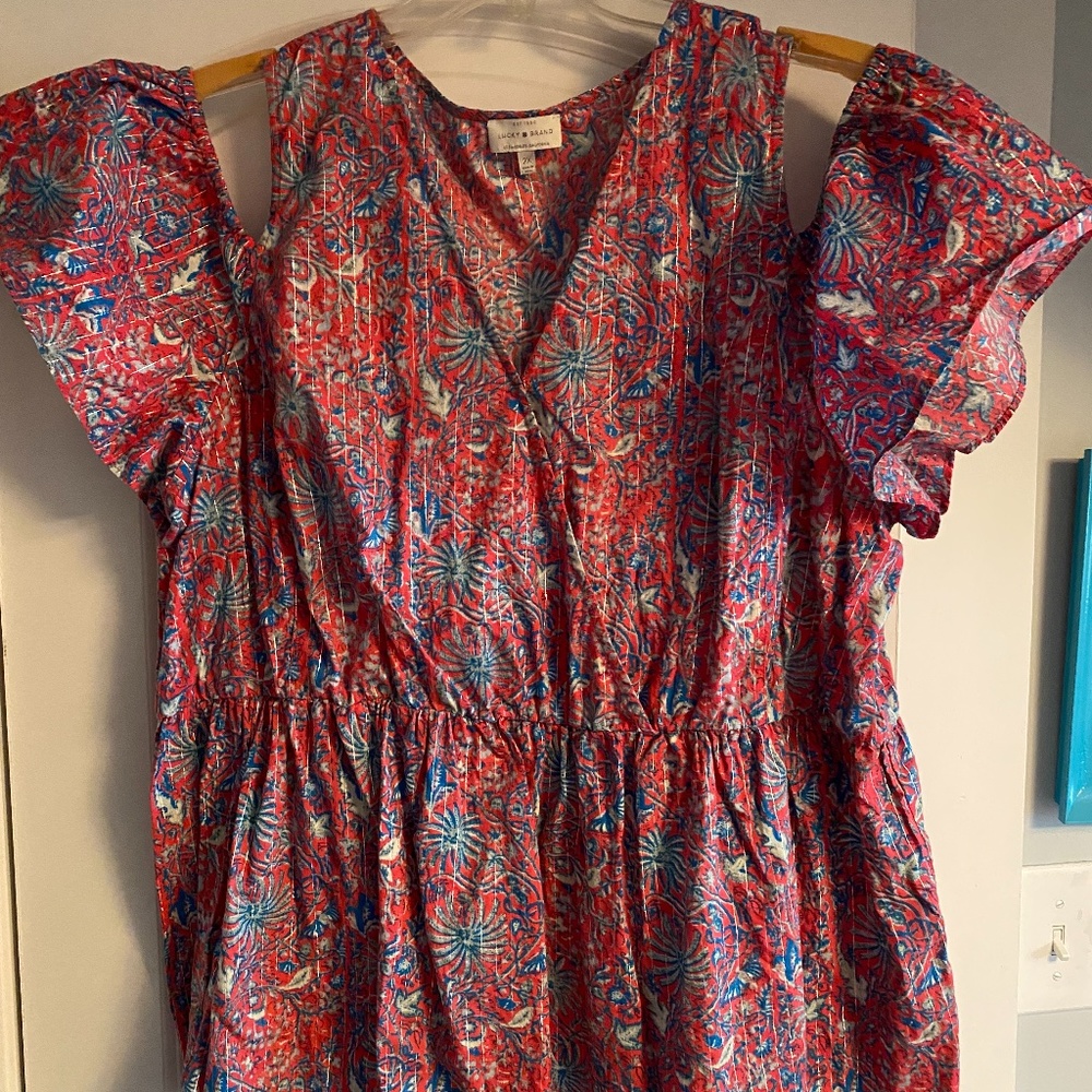 Lucky Cold Shoulder faux wrap top